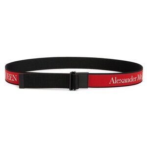ALEXANDER MCQUEEN Logo Camera Belt In Black Red